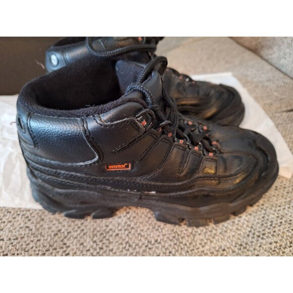 Worx Red Wing Steel Toe Boots Mens 6.5 M Black Leather ASTM F2413-18 - Picture 3 of 10